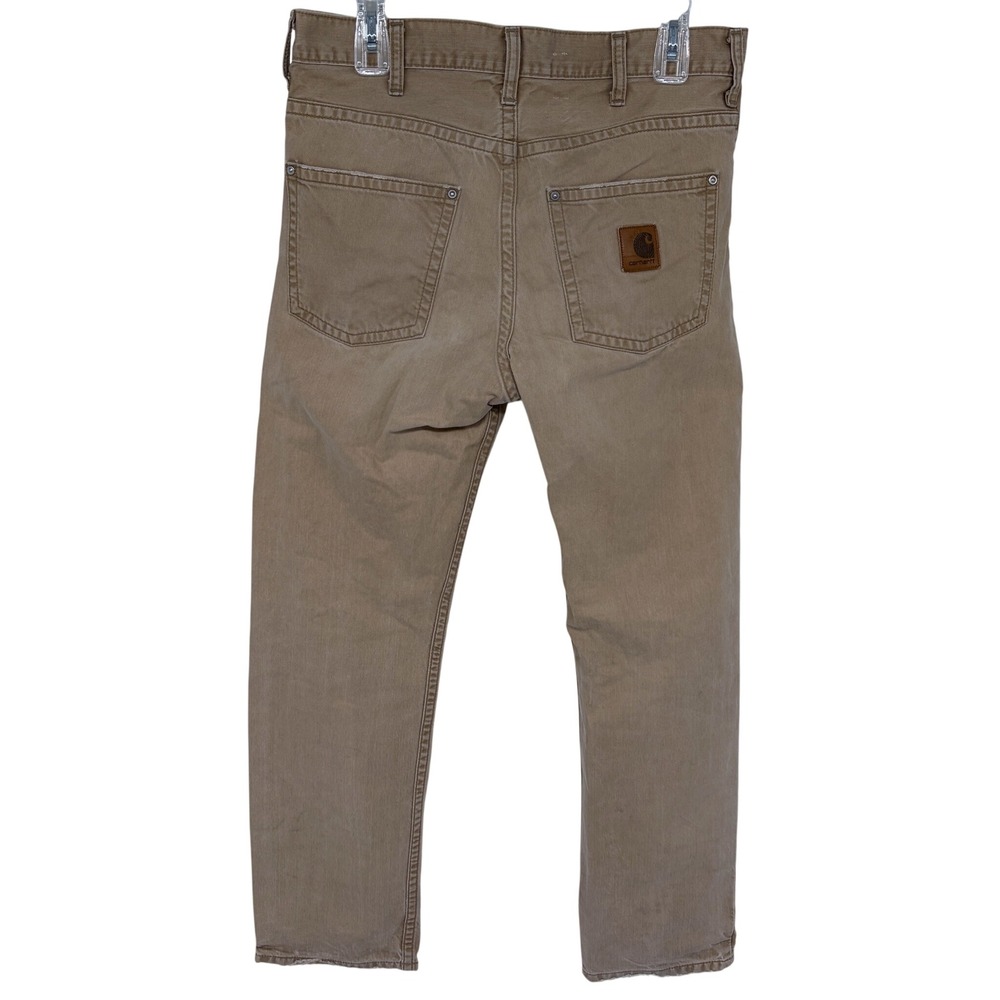 Carhartt Khaki Pants‎ Mens Slim 31x32 Distressed Cotton Workwear